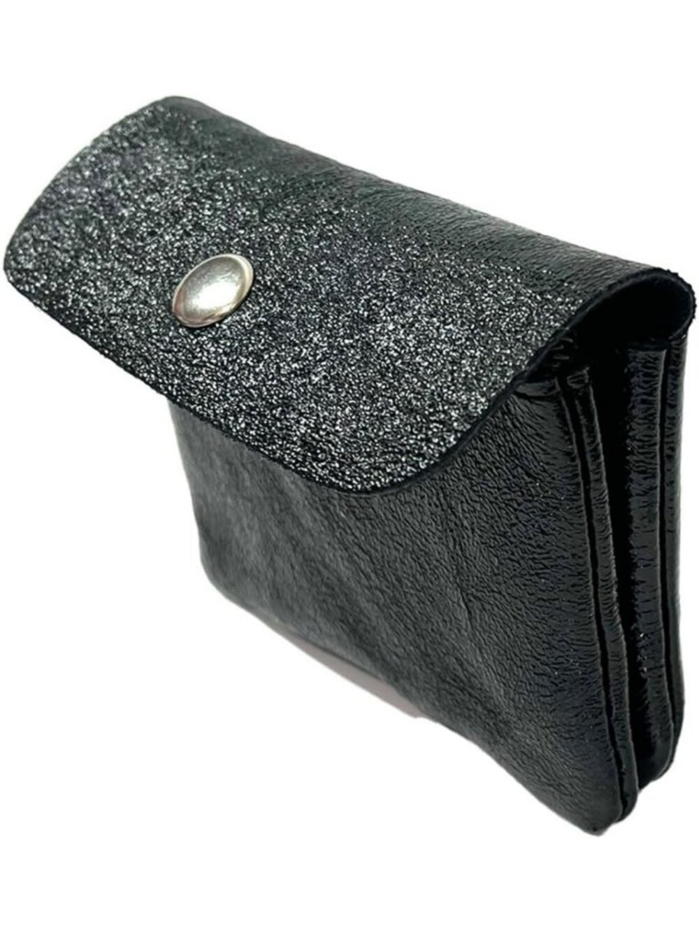 Stylish Small Women's Wallet in Genuine Italian Leather - Black, Compact & Chic - Picture 3 of 7